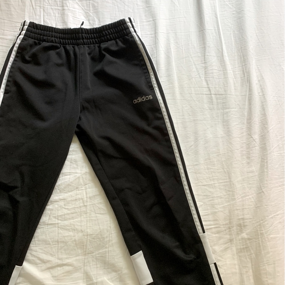 Adidas Black Athletic with white 3 strips